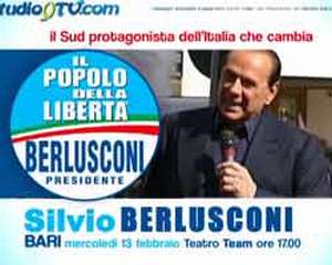 VIDEO - Silvio Berlusconi a Bari il 13 febbraio al Teatro Team 